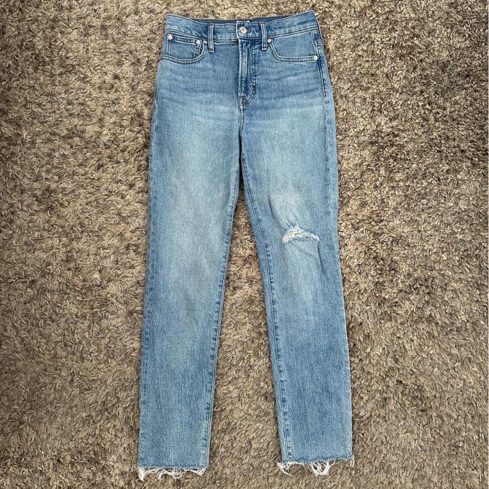 Madewell perfect vintage crop blue jeans